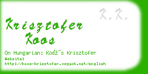 krisztofer koos business card